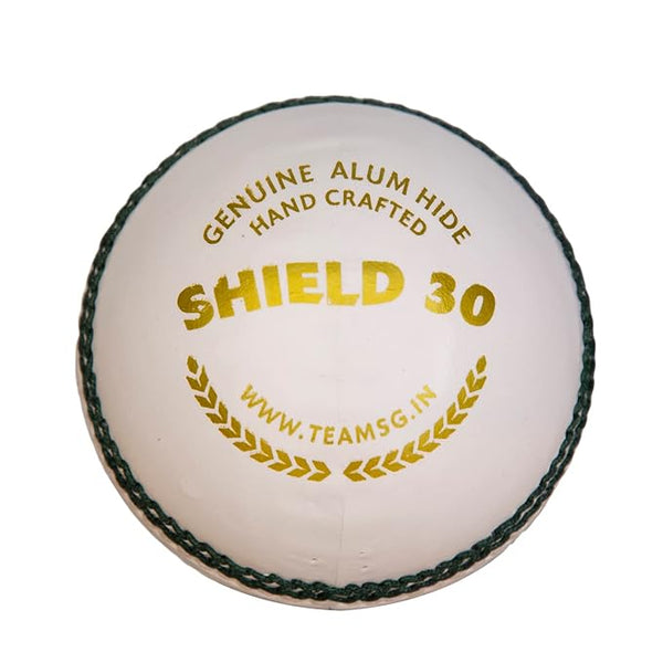 SG SHIELD 30 WHITE CRICKET LEATHER BALL